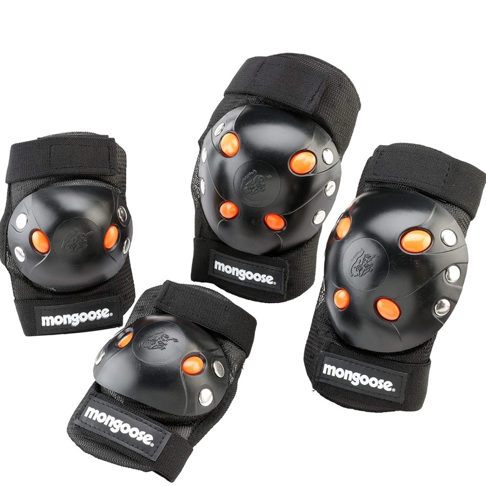 Mongoose Kids BMX Bike Gel Knee and Elbow Pad Set
